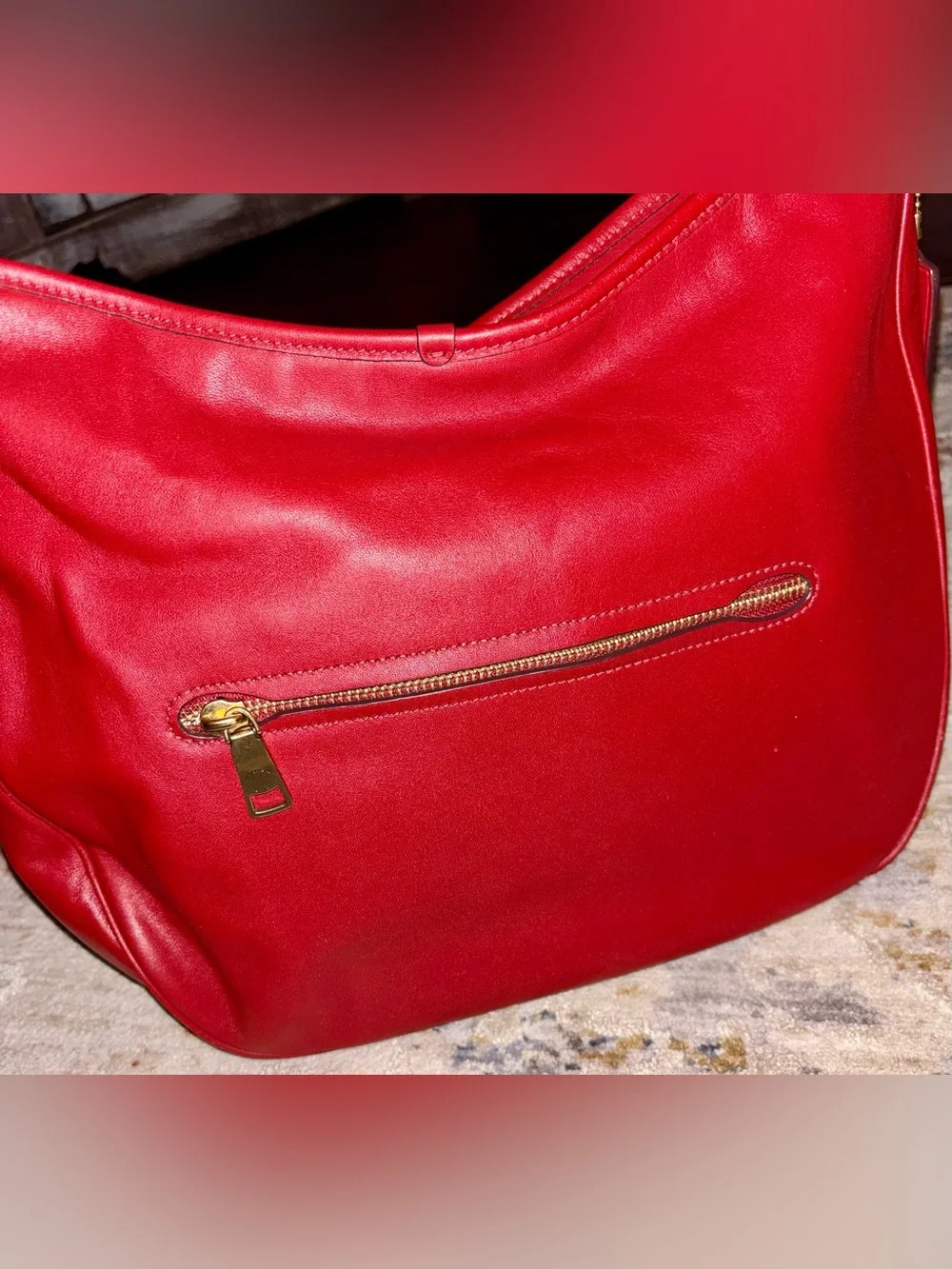 Vintage Coach Red SoHo Buckle Hobo